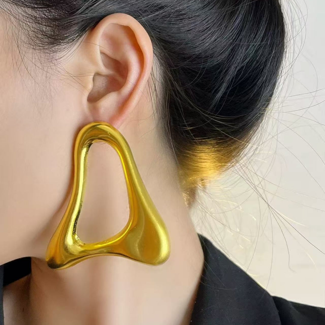 Gold Geometric Hoop Earrings