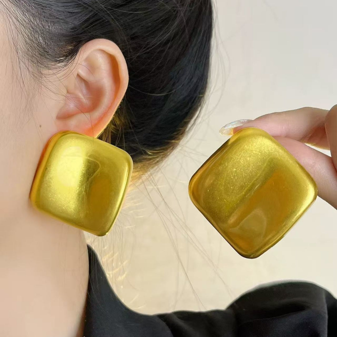 Gold Geometric Hoop Earrings