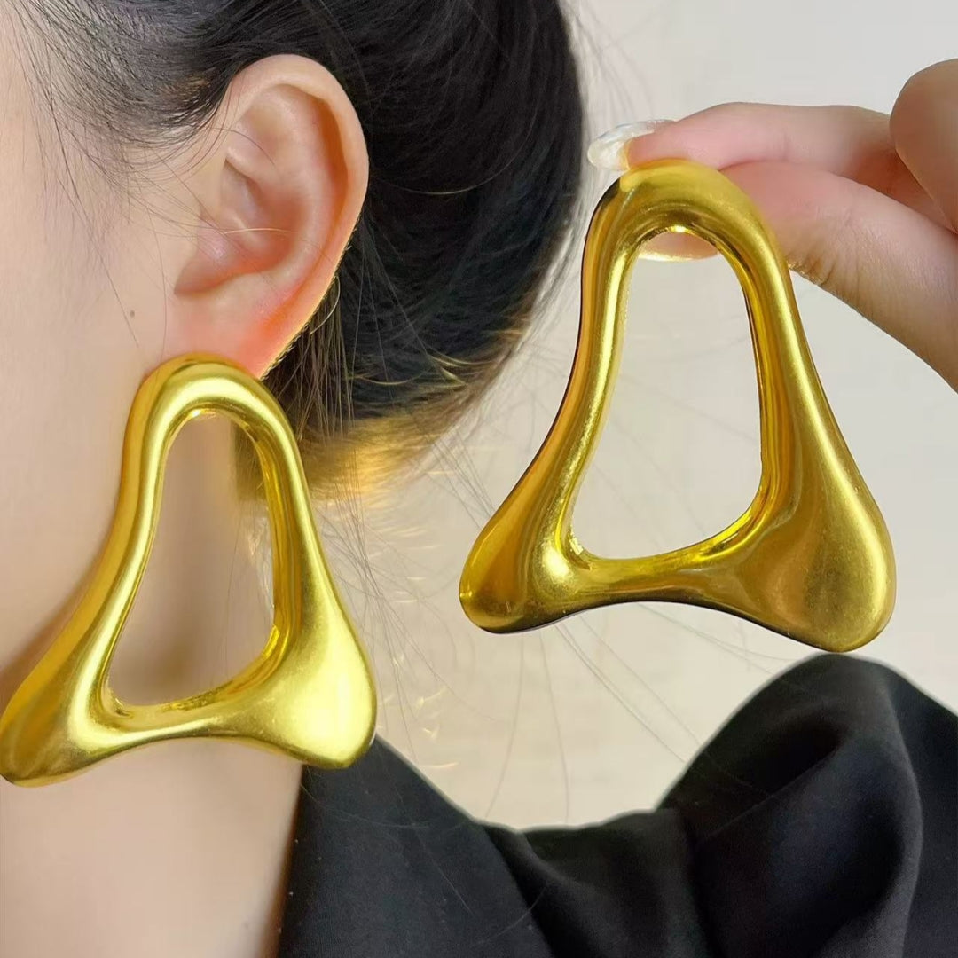 Gold Geometric Hoop Earrings