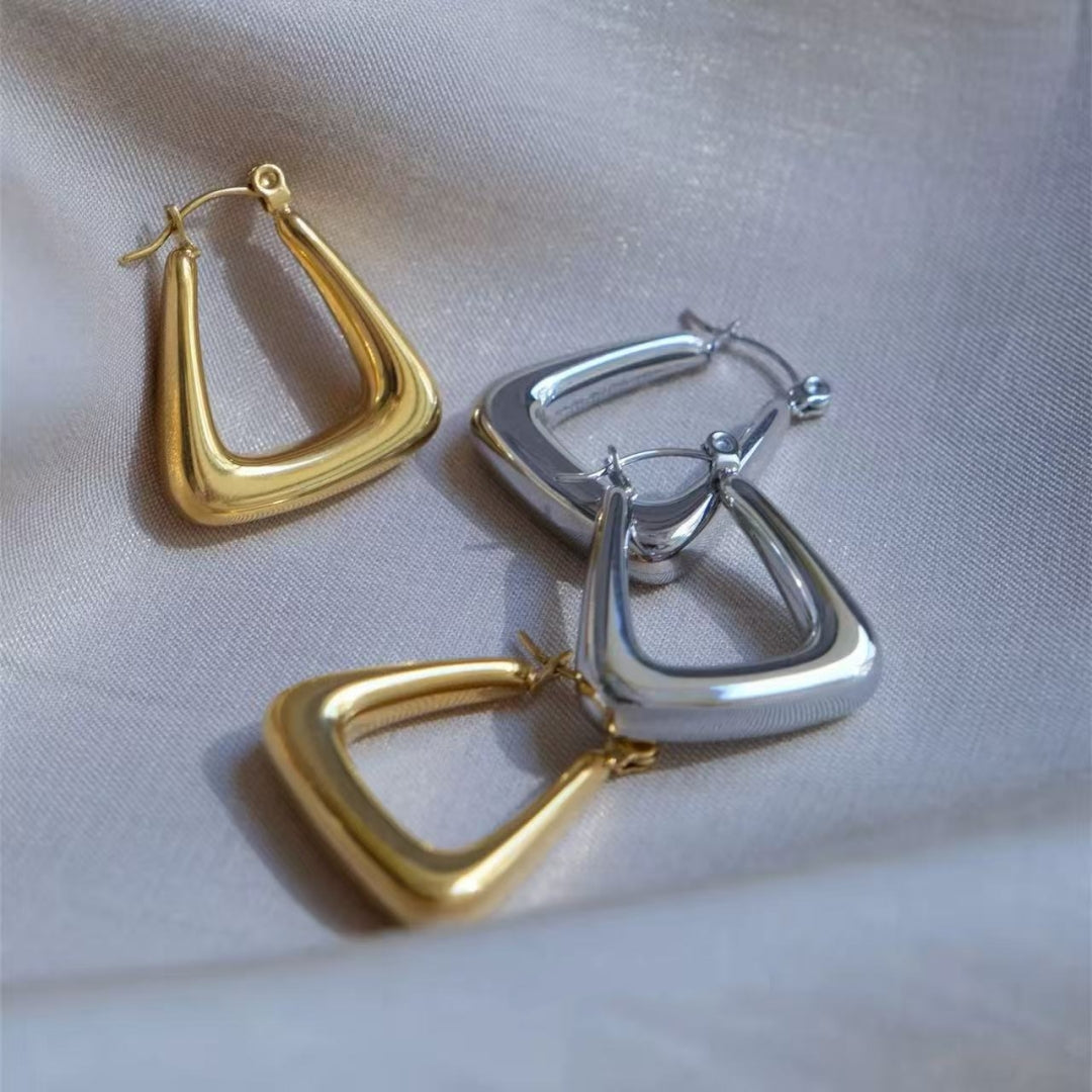 Gold Geometric Hoop Earrings