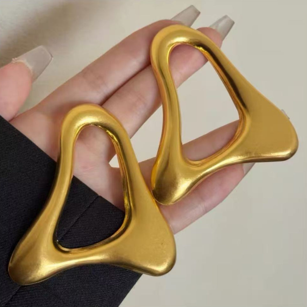 Gold Geometric Hoop Earrings