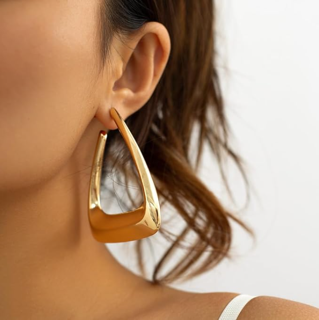 Gold Geometric Hoop Earrings