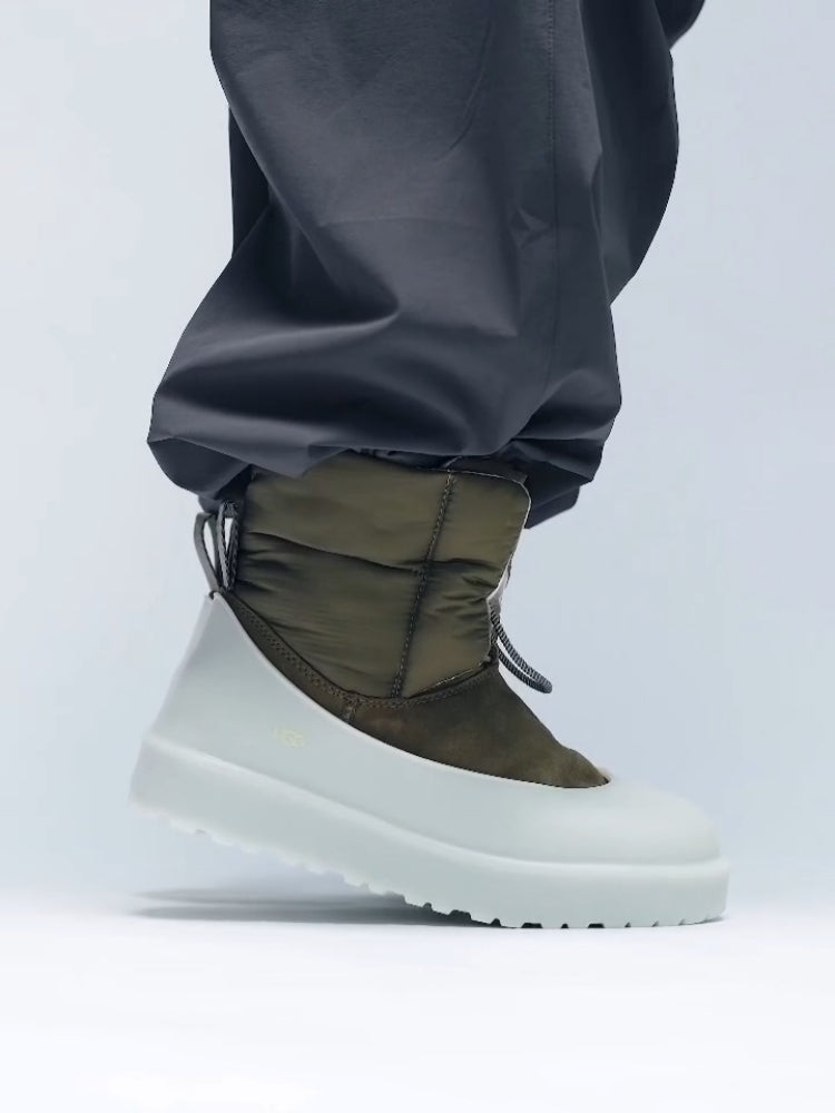 Olive Nubuck Boots With Foam Platform Sole