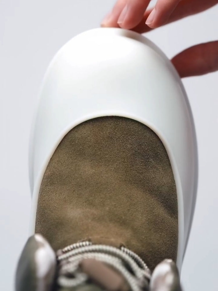 Olive Nubuck Boots With Foam Platform Sole