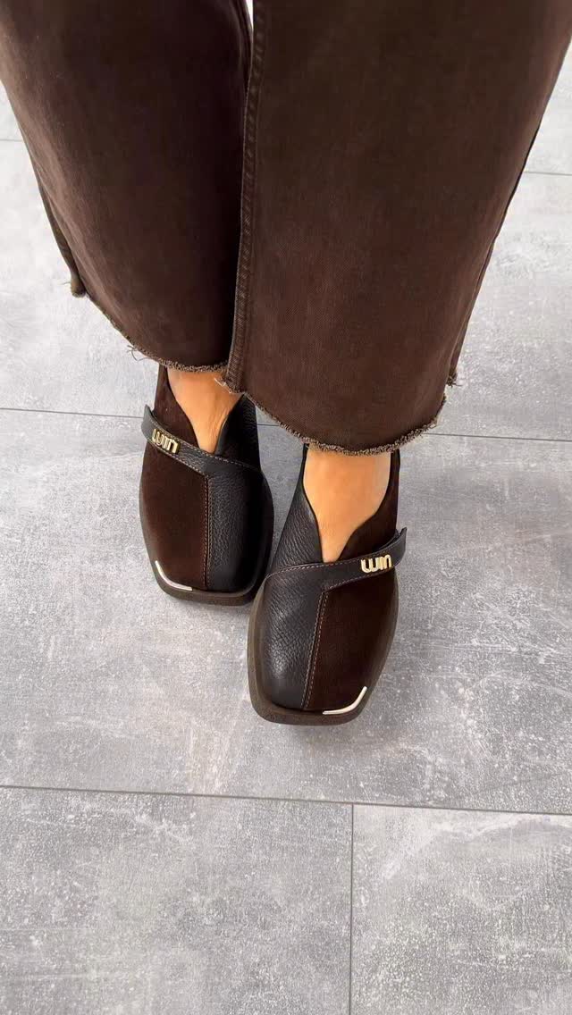 Suede Slip-On Shoes With Gold Logo Strap