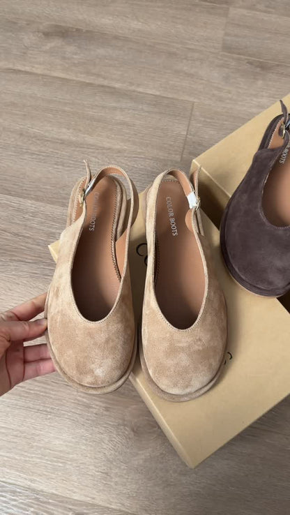 Slingback Suede Heels With Minimalist Design