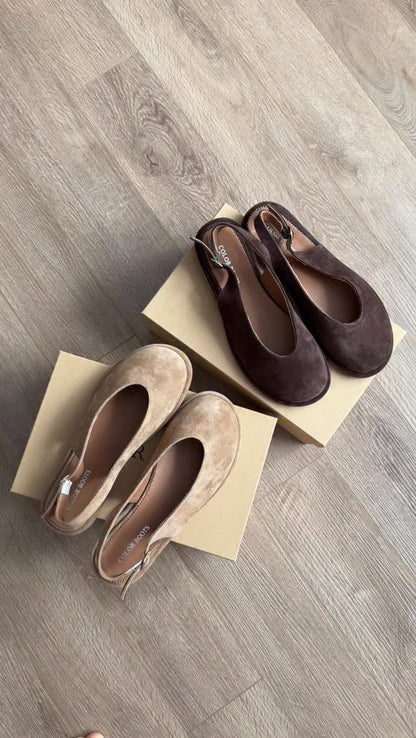 Slingback Suede Heels With Minimalist Design