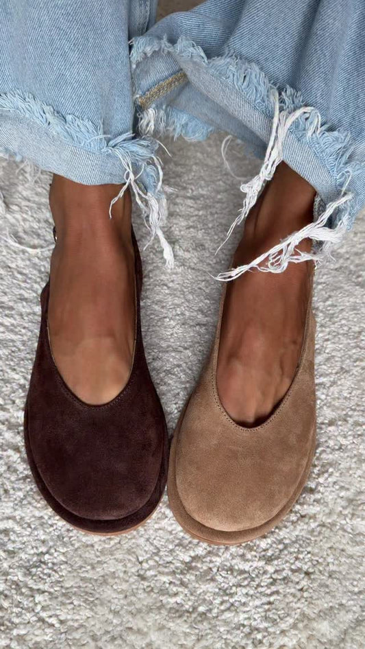 Slingback Suede Heels With Minimalist Design