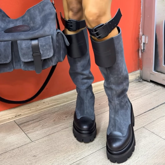 Color Block Platform Boots