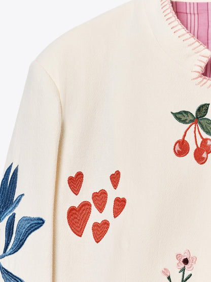 Casual Embroidered Short Jacket