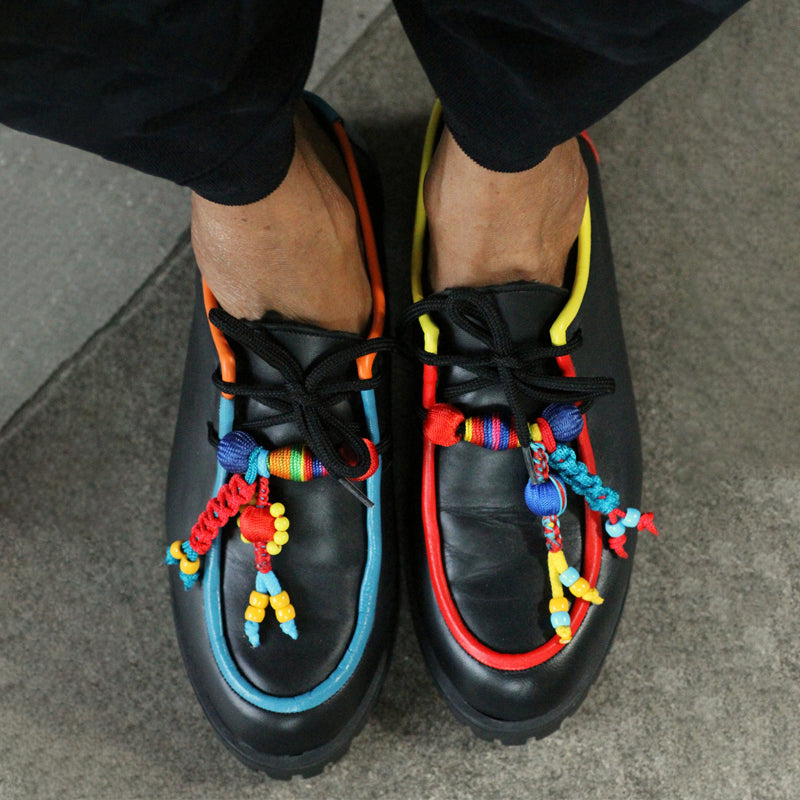 Faux Fur Beaded Round-toe Loafers