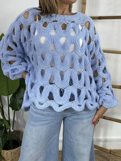 Casual Hollow Out Long Sleeve Sweater
