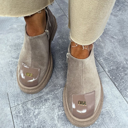 Comfortable Side Zip Flats