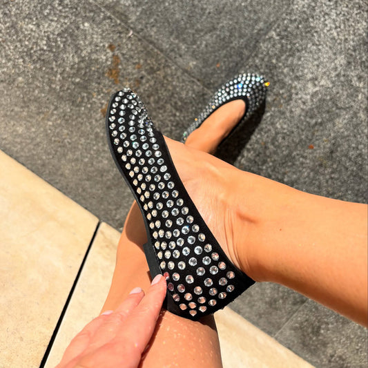 Rhinestone Sparkle Flat Shoes