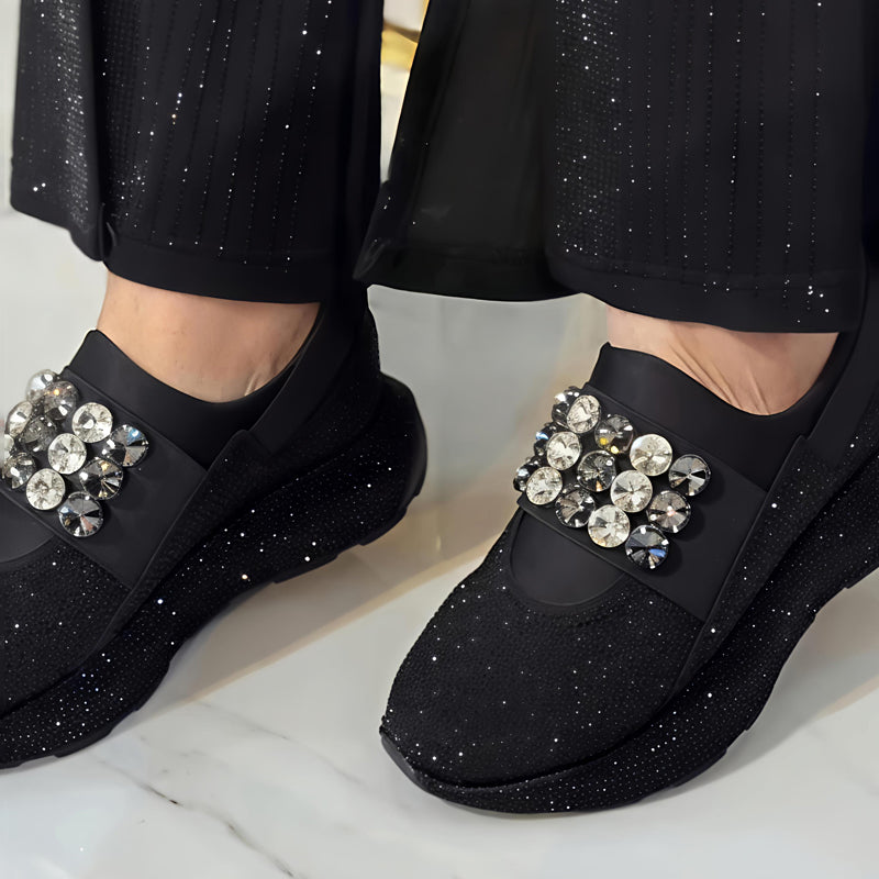 Rhinestone Sparkle Platform Sneakers