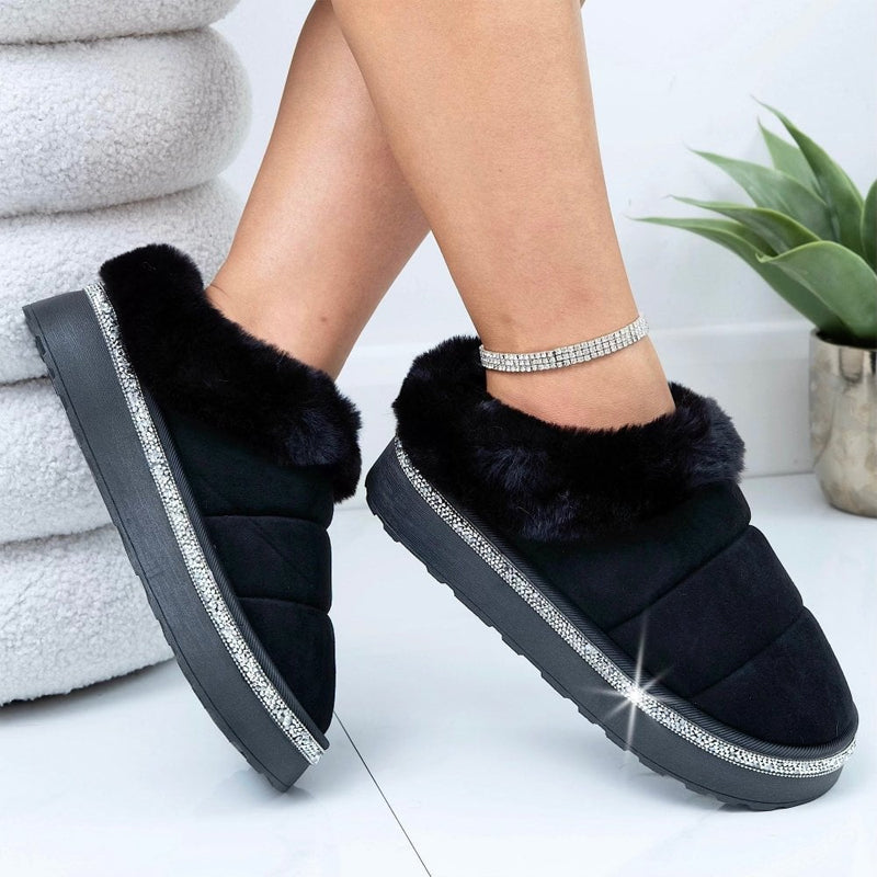 Crystal Trim Soft Touch Slippers