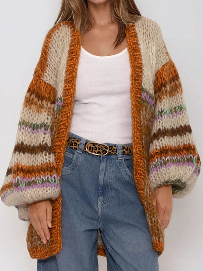 Loose Balloon Sleeves Sweater Cardigan