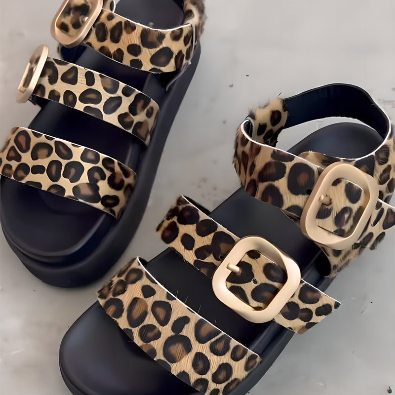 Platform Double-Buckle Beach Sandals