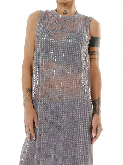Fashion Sequin Sleeveless Two-piece Set