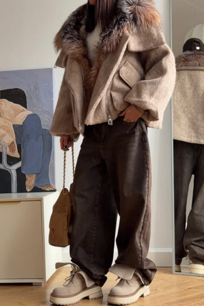 Oversized Fur Coat With Luxurious Hood