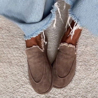 Fluffy Shoes Suede Flat Slip-on Loafers