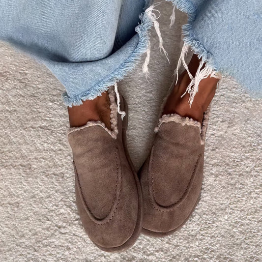 Fluffy Shoes Suede Flat Slip-on Loafers