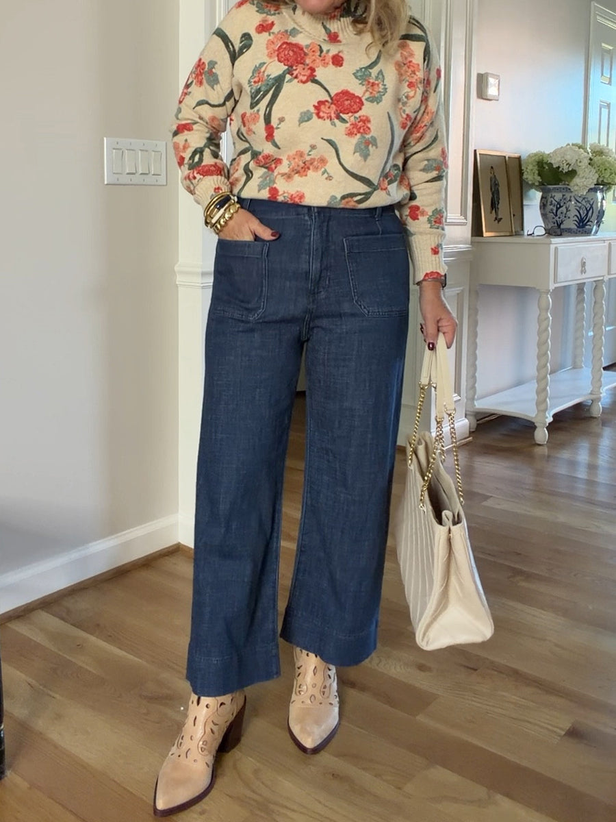 Floral Print Knitted Two Pieces Dress