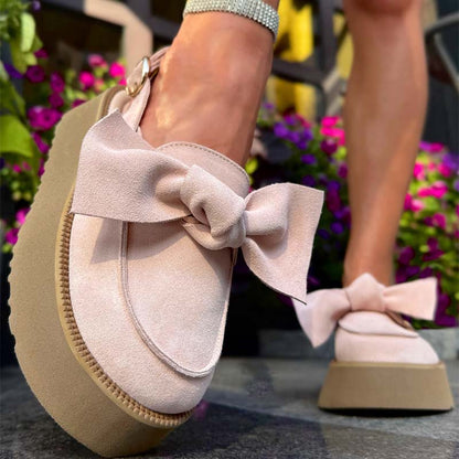 Platform Round Toe Bow Sandals