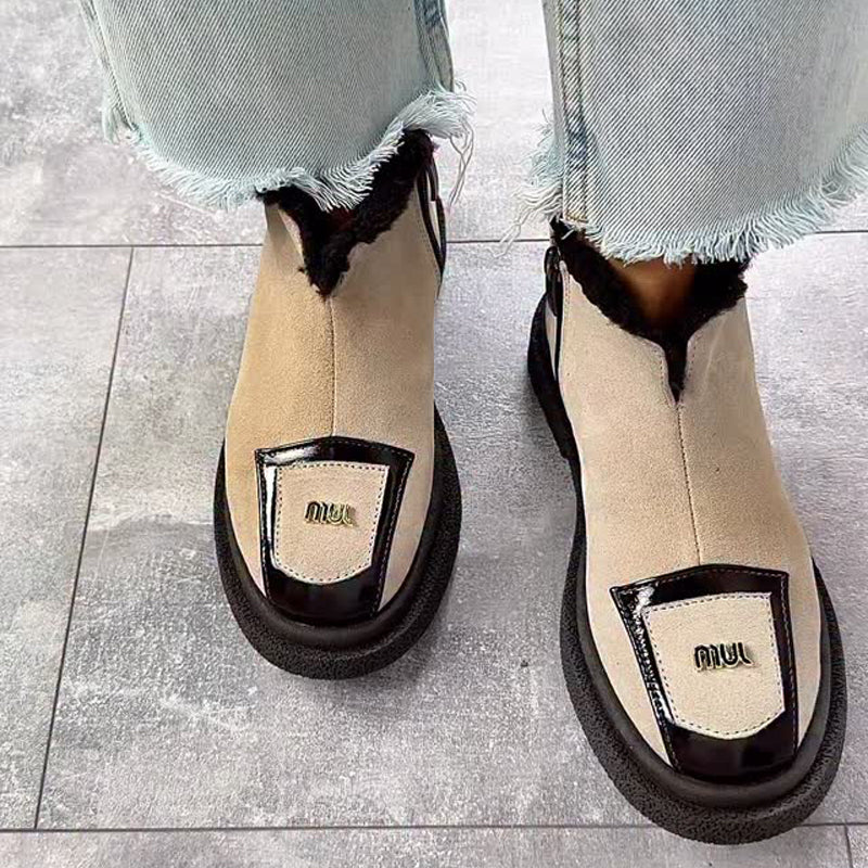 Side Zip Fleece Flats