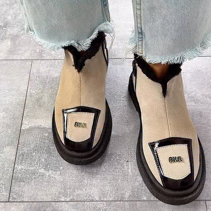 Side Zip Fleece Flats