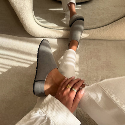 Round-head Velvet Flat-bottom Half-drag