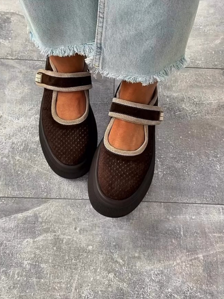 Mesh Platform Mary Jane Shoes