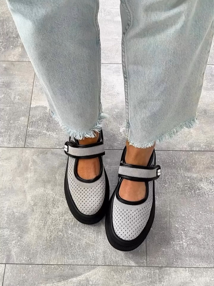 Mesh Platform Mary Jane Shoes
