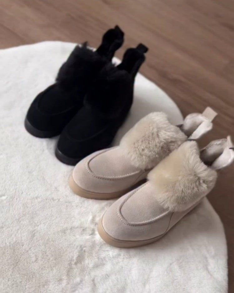 Thickened Warm Casual Frosted Solid Snow Boots