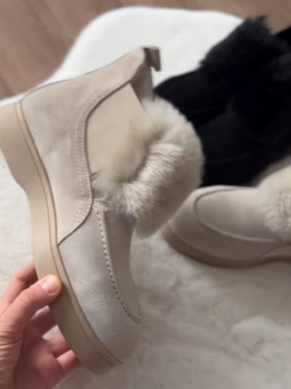 Thickened Warm Casual Frosted Solid Snow Boots