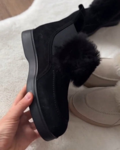 Thickened Warm Casual Frosted Solid Snow Boots