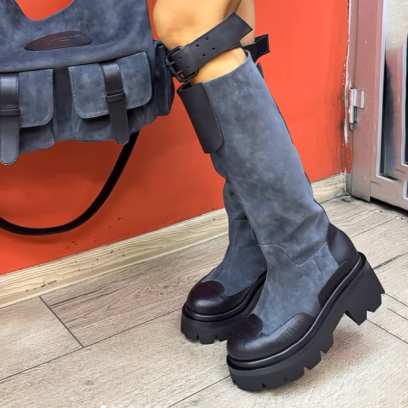 Color Block Platform Boots