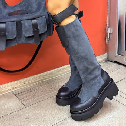 Color Block Platform Boots