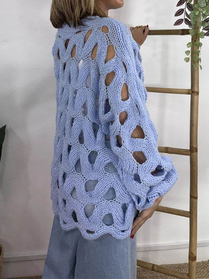 Casual Hollow Out Long Sleeve Sweater