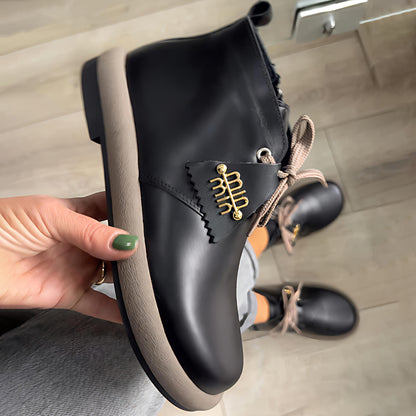 Round Soft Bottom Zip Ankle Boots