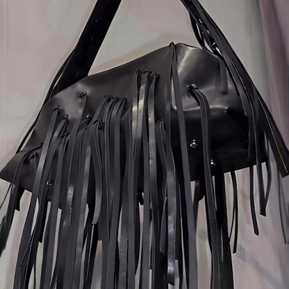 PU Large Tassel Shoulder Bag