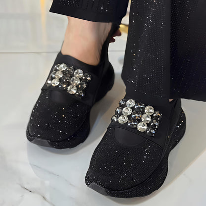 Rhinestone Sparkle Platform Sneakers