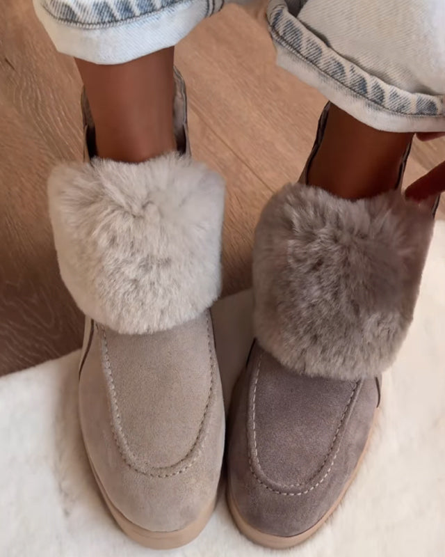 Thickened Warm Casual Frosted Solid Snow Boots