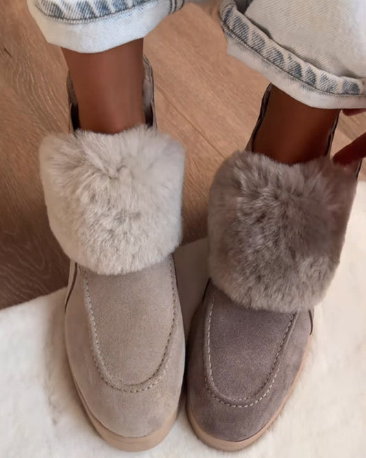 Thickened Warm Casual Frosted Solid Snow Boots