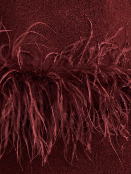 Feather Knitted Sleeveless Two Pieces Dress