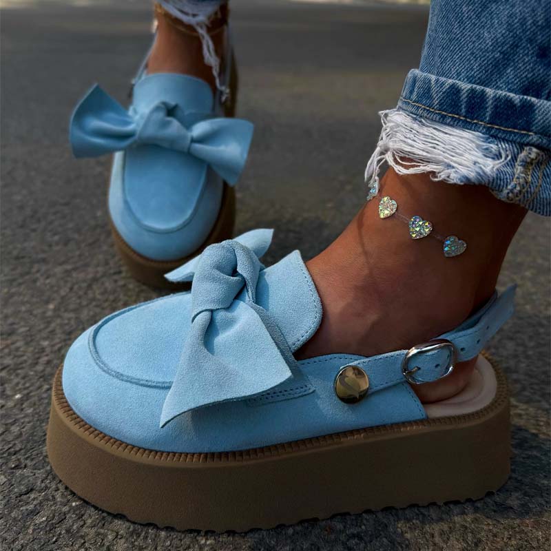 Platform Round Toe Bow Sandals