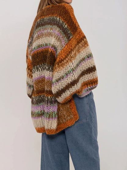 Loose Balloon Sleeves Sweater Cardigan