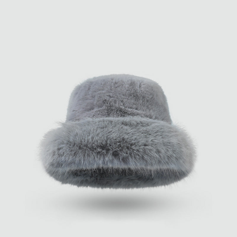 Plush Warm Thick Faux Fur Bucket Hat