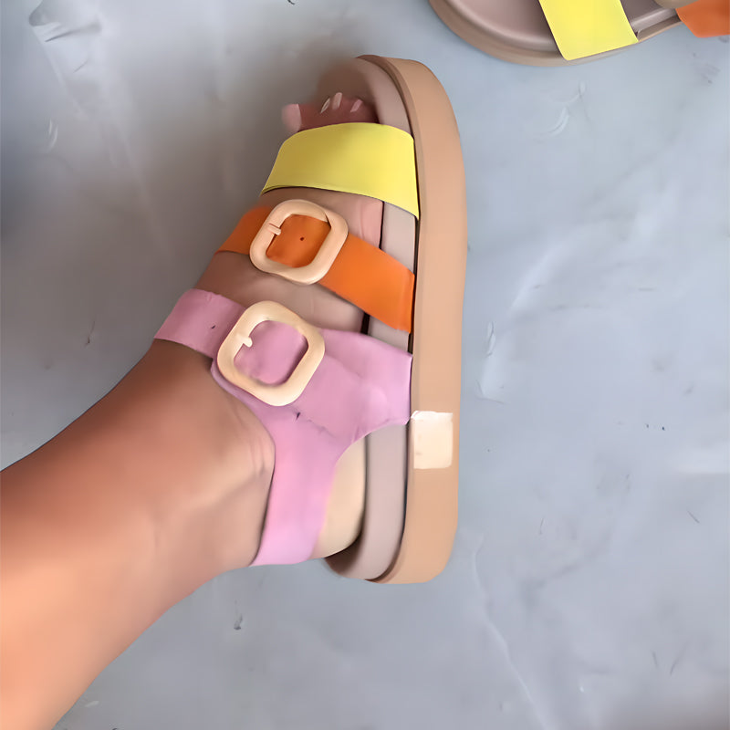 Platform Double-Buckle Beach Sandals