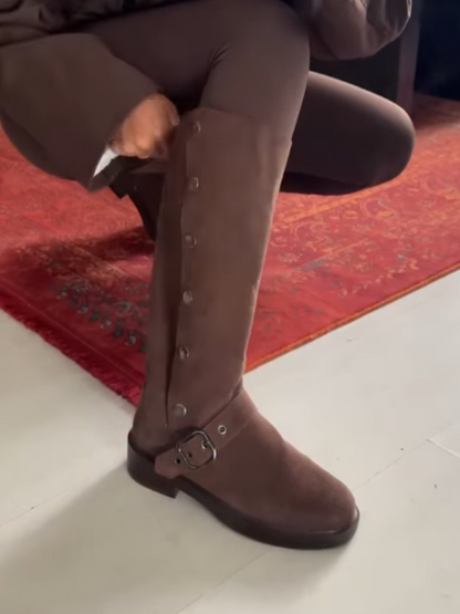 High Boots With Metal Buckle